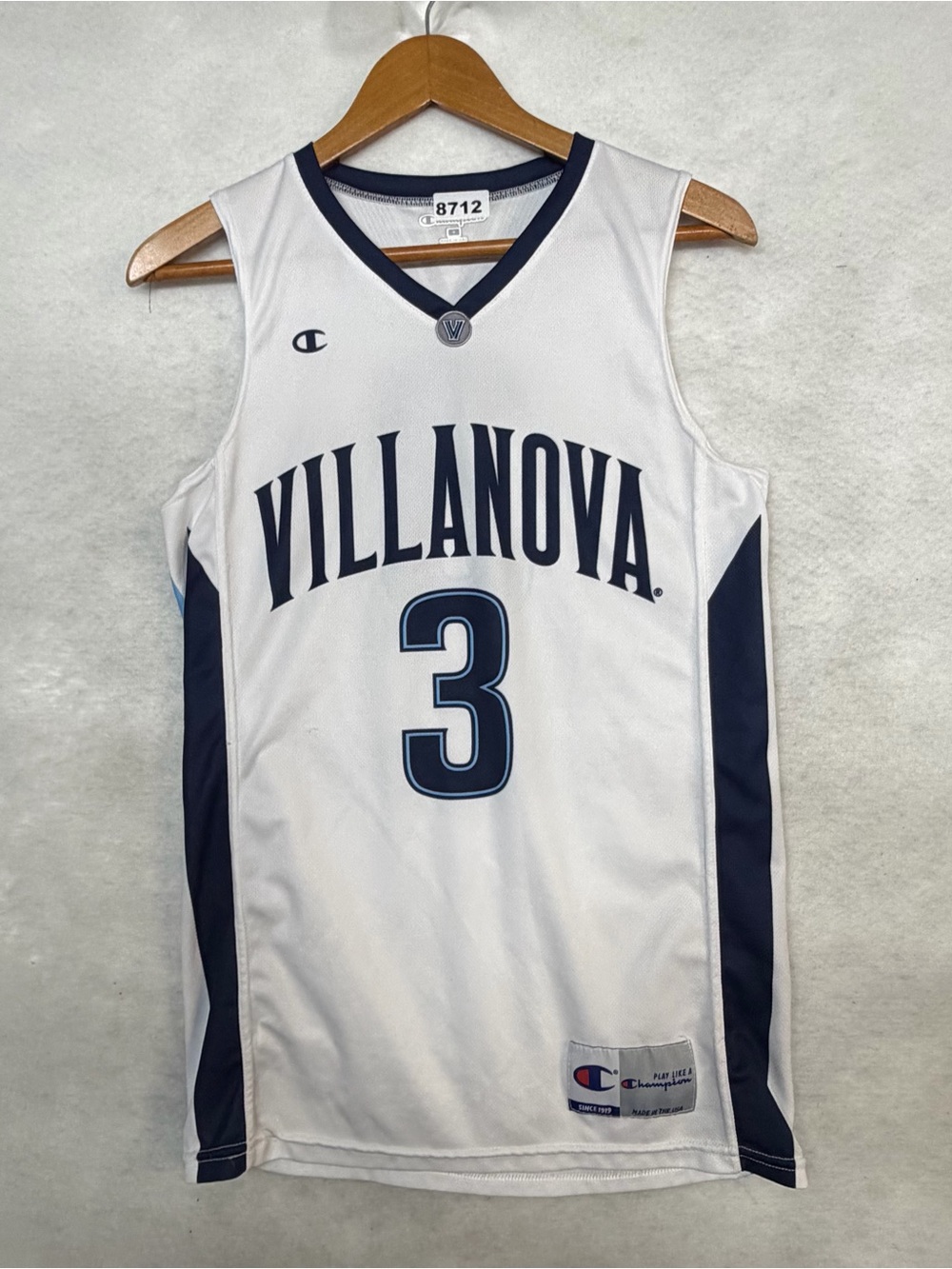 Vintage Champion Villanova Wildcats Basketball Jersey #3 White Men's S USA 8712